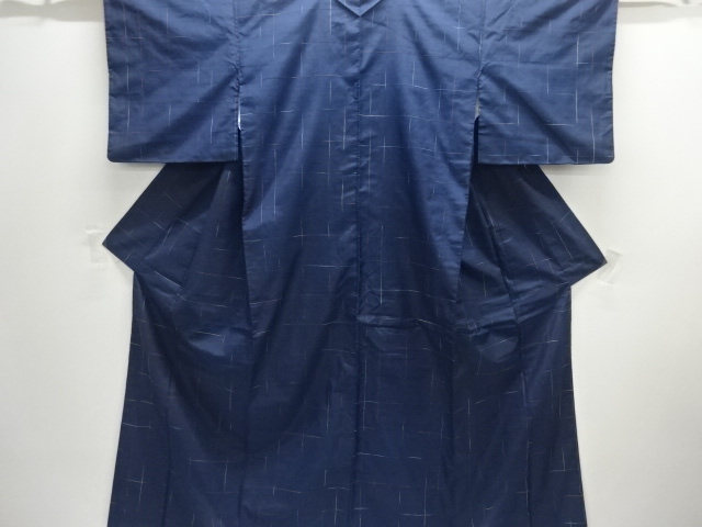 JAPANESE KIMONO / ANTIQUE KIMONO / SILK / HAND WOVEN TSUMUGI / GRID